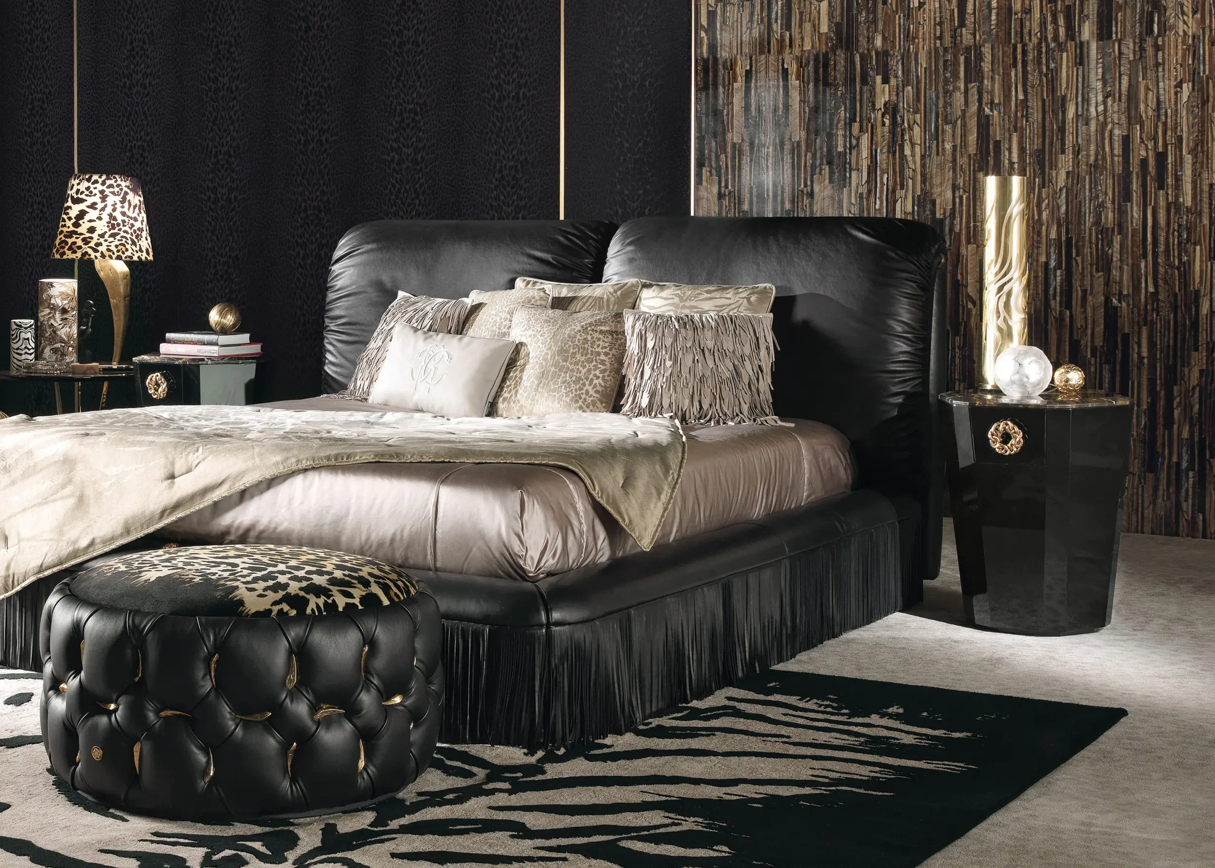 Luxury Leather Matress with Fringe Detailing