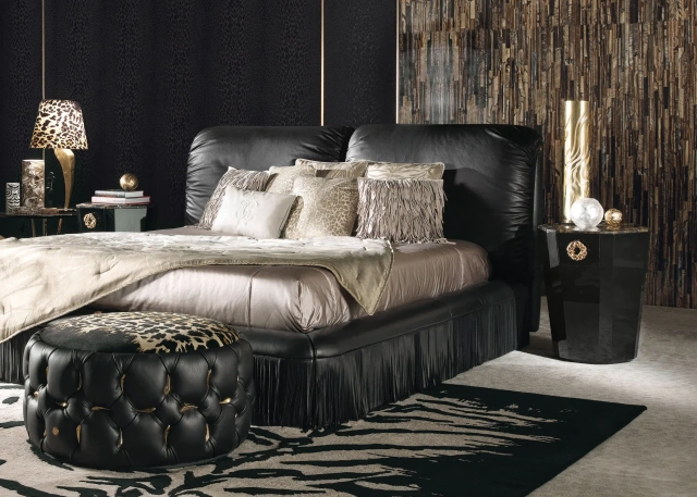 Luxury Leather Matress with Fringe Detailing