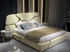 Luxury Upholstered Matress with Gold Accents