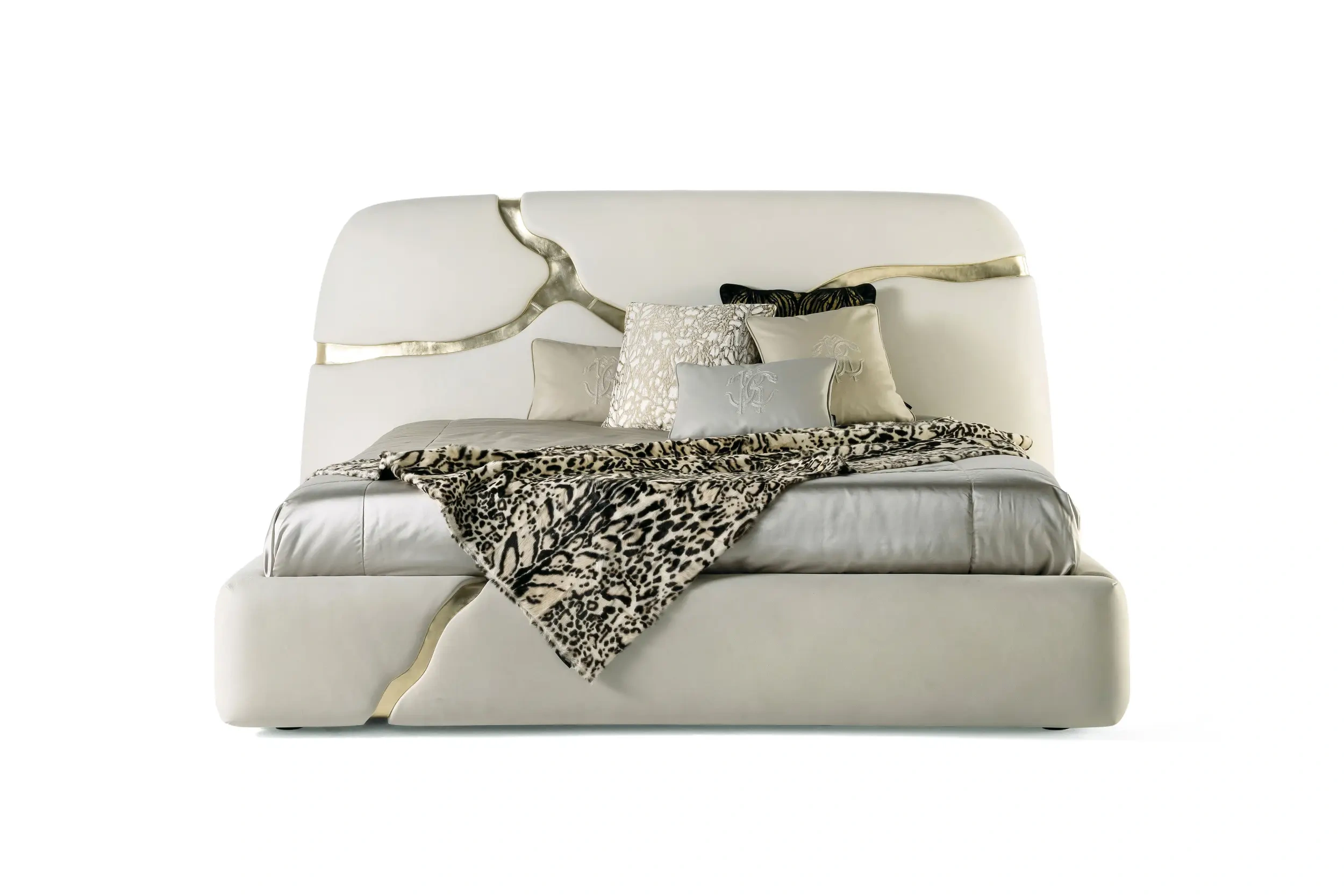 Luxury Upholstered Matress with Gold Accents