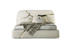 Luxury Upholstered Matress with Gold Accents