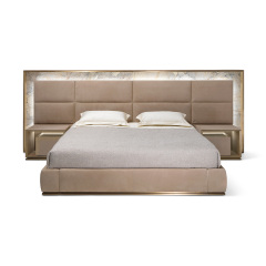 Luxury Marble - Accented Upholstered Matress with Integrated Nightstands