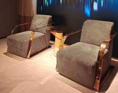 Modern Navy Velvet Accent Chair with Metal Frame