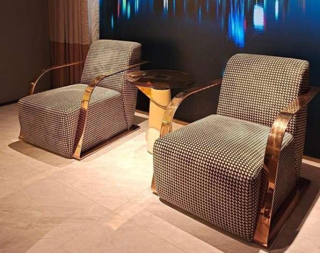 Modern Navy Velvet Accent Chair with Metal Frame