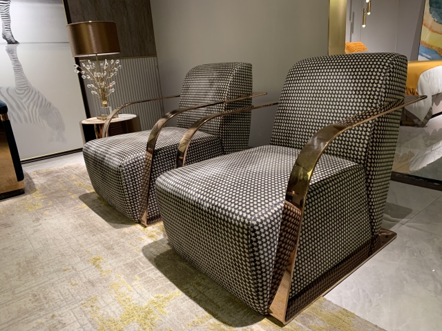 Modern Navy Velvet Accent Chair with Metal Frame