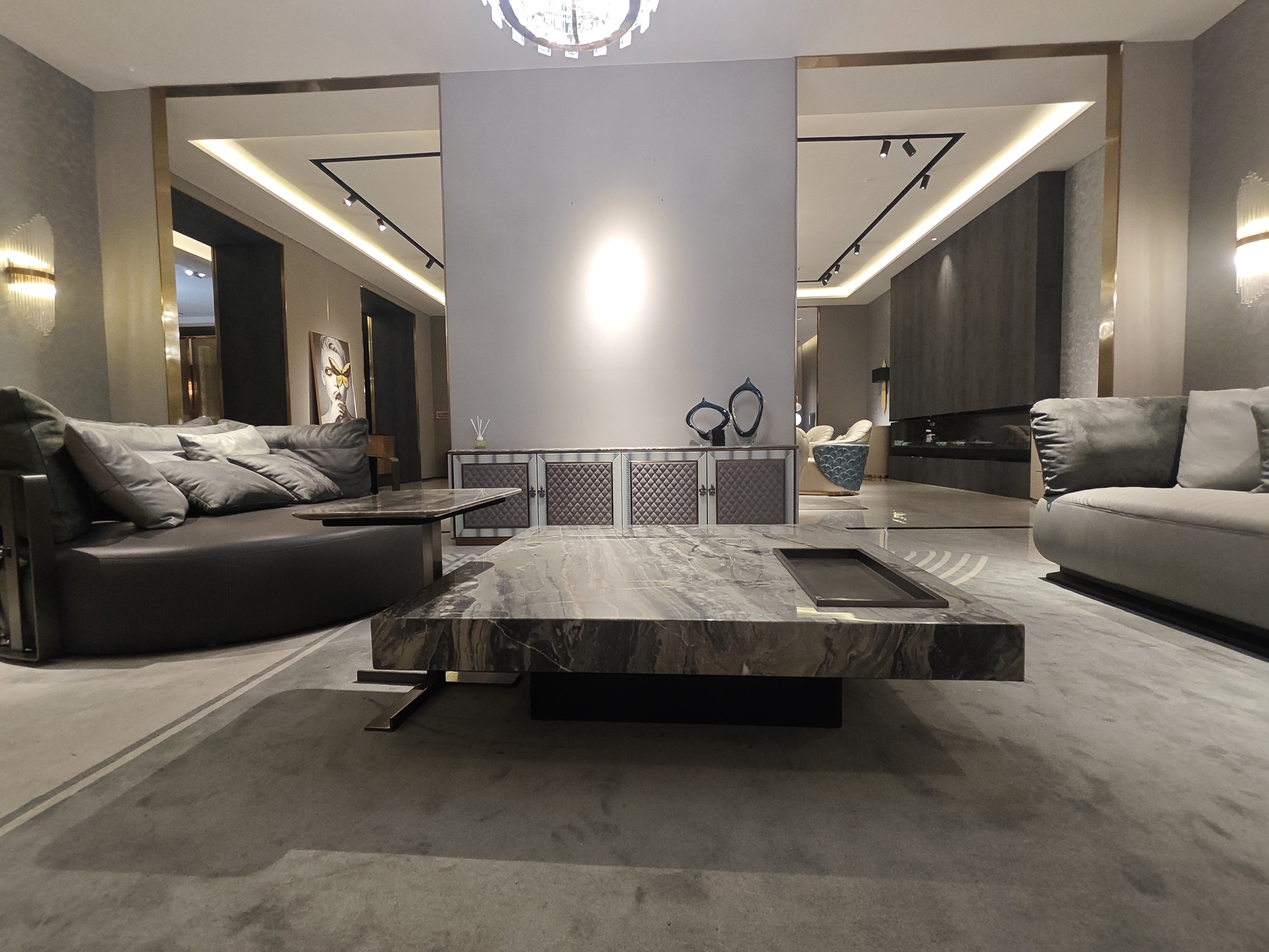 Luxury Marble - Top Coffee Table Set with Accent Table