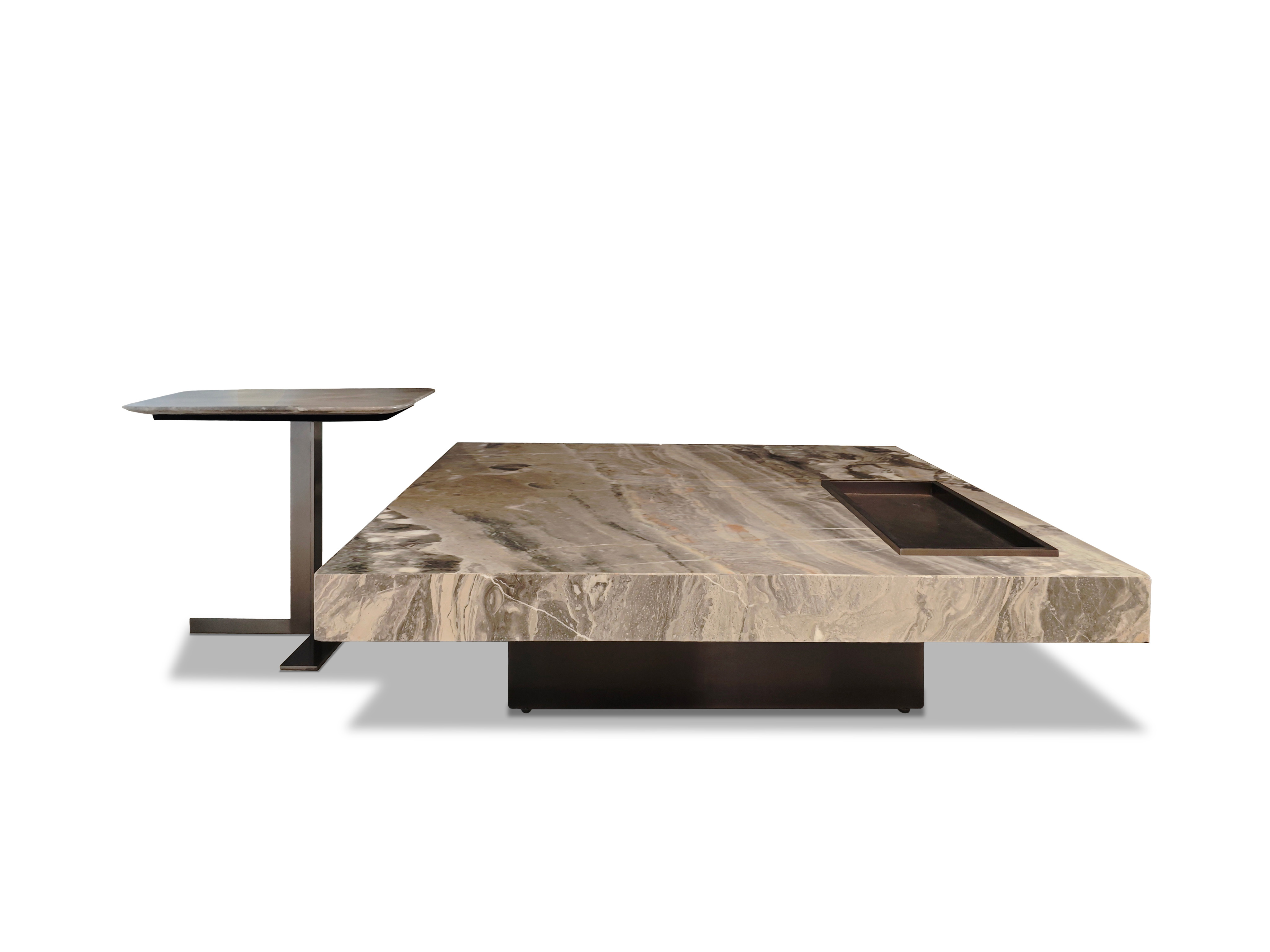 Luxury Marble - Top Coffee Table Set with Accent Table