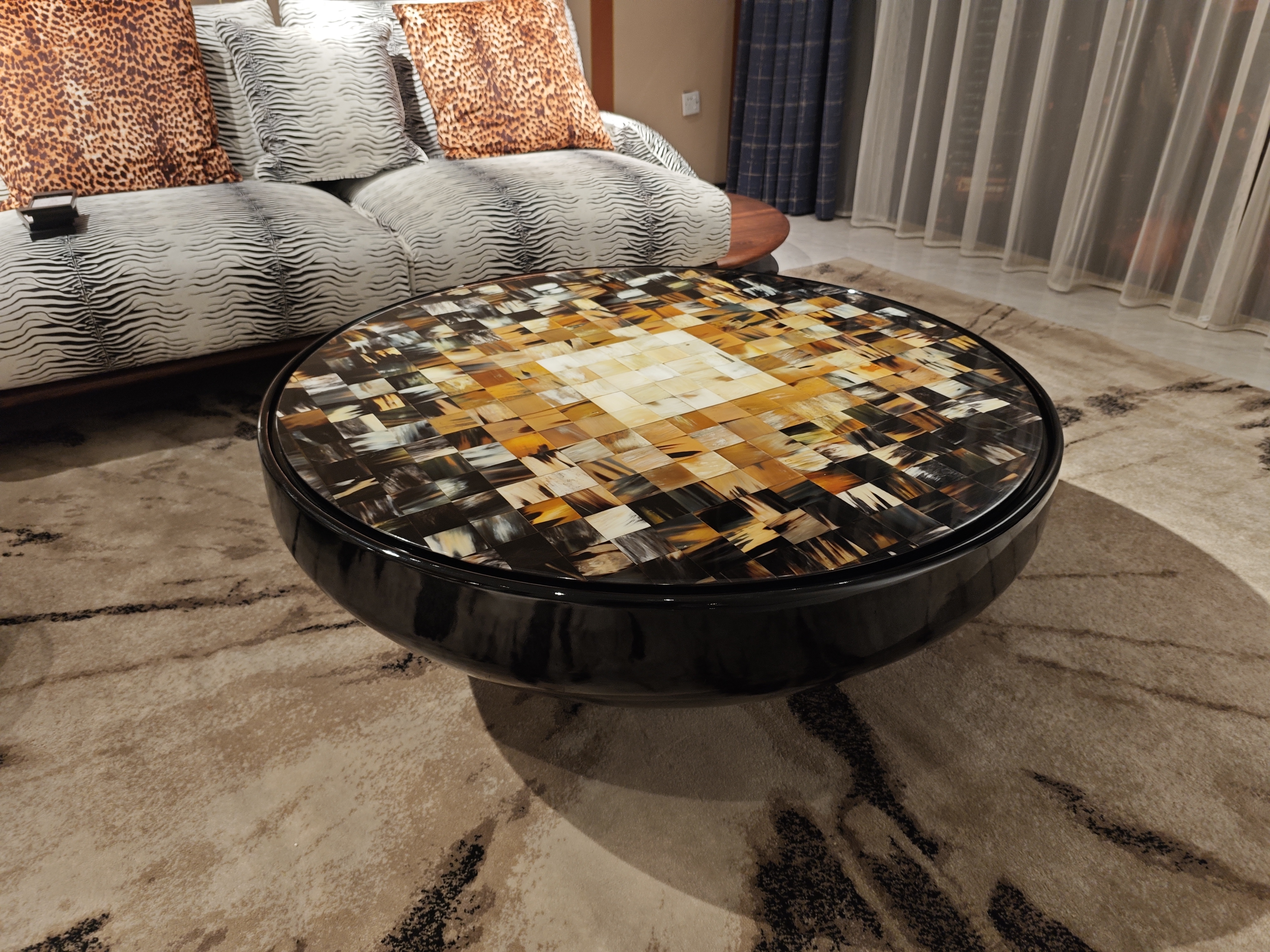 Luxury Inlaid Round Coffee Table