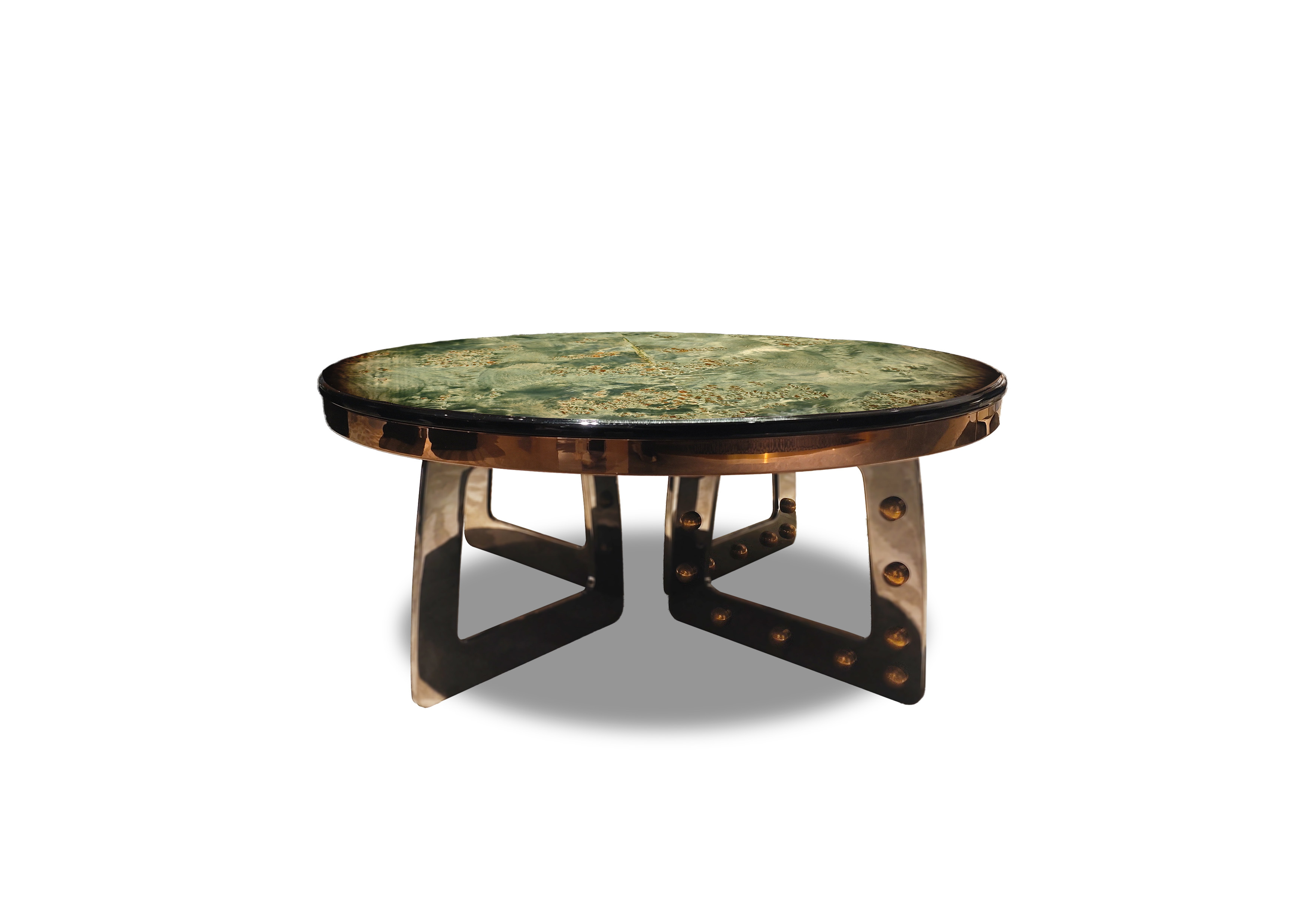 Art Deco Marble - Top Round Coffee Table
