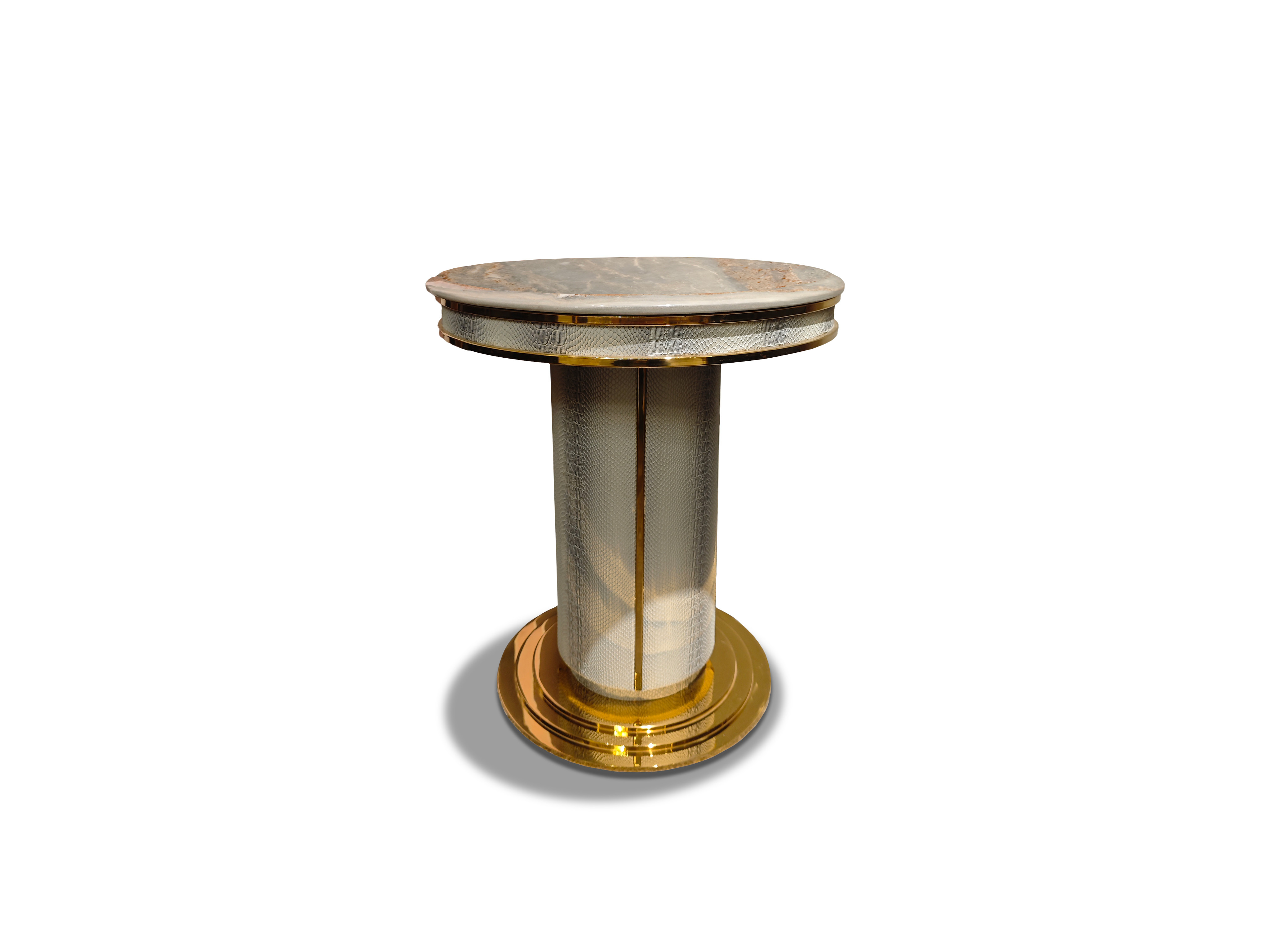 Luxury Marble - Top Gold - Accent Round Coffee Table