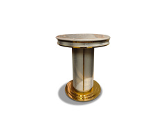 Luxury Marble - Top Gold - Accent Round Coffee Table