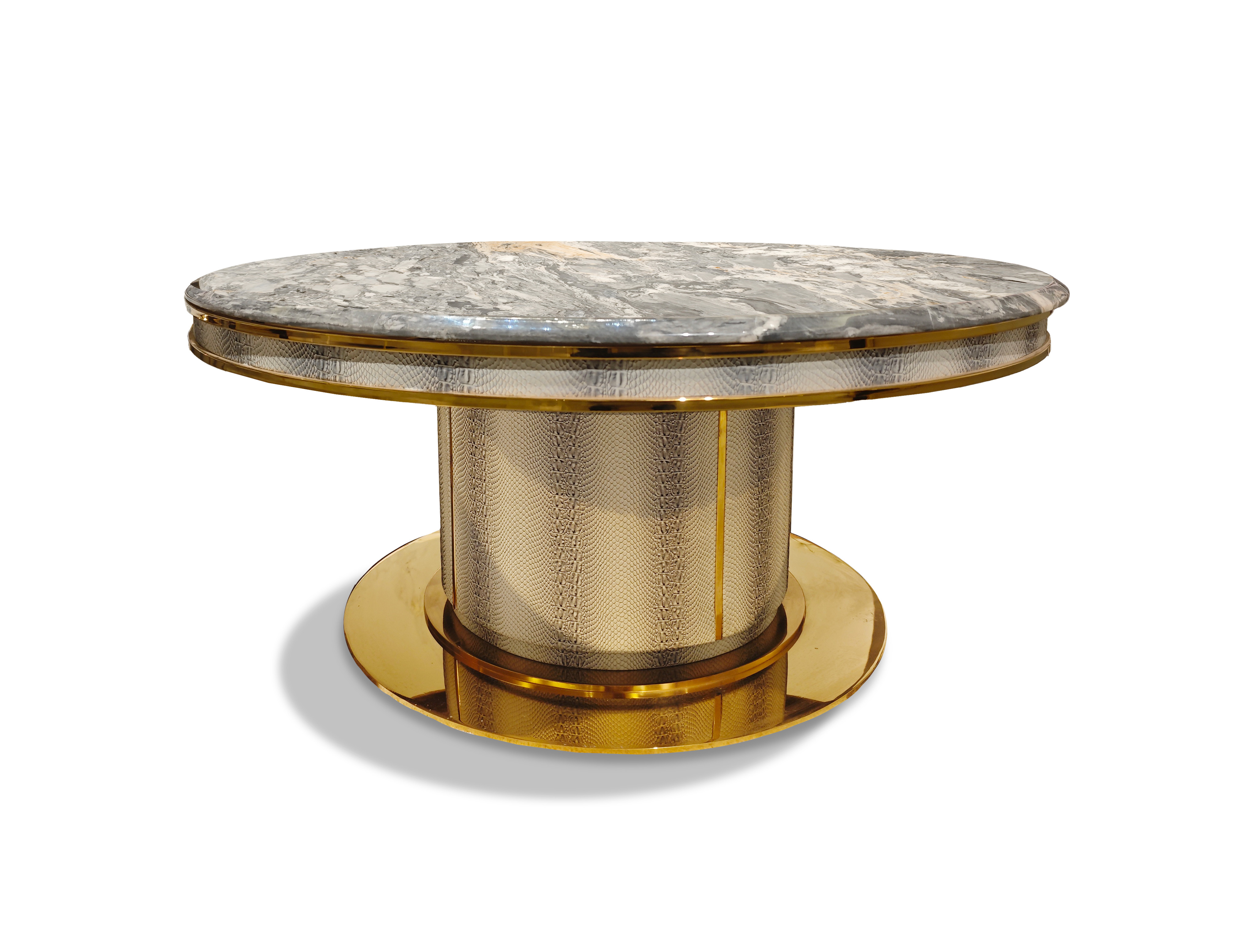 Luxury Marble - Top Gold - Accent Round Coffee Table