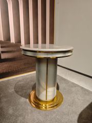 Luxury Marble - Top Gold - Accent Round Coffee Table