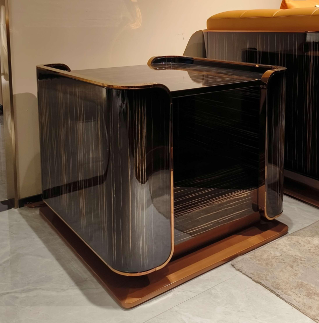 LuxGlam Rose Gold Accent Coffee Table