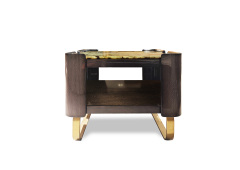 Marble Top Coffee Table with Gold Accents