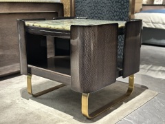 Marble Top Coffee Table with Gold Accents