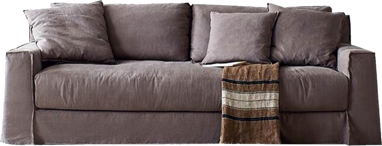Loose Cushion Dark Grey Fabric Sofa for Designer Living Space MJ-S45