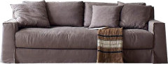 Loose Cushion Dark Grey Fabric Sofa for Designer Living Space MJ-S45