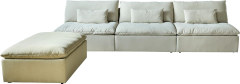 Light Tone Fabric Chaise Lounge Sectional Sofa for Wabi-sabi Home Space MJ-S38