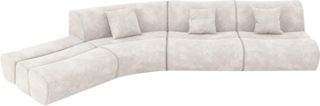White L-shaped Corner Sectional Sofa for High-end Apartment MJ-S62
