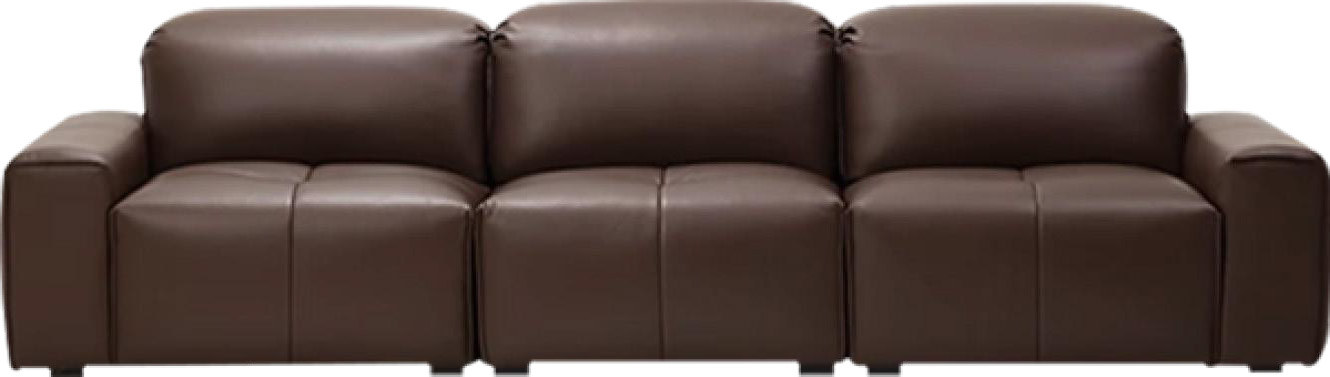 Modular Block Brown Leather Sofa for Modern Interior MJ-S23