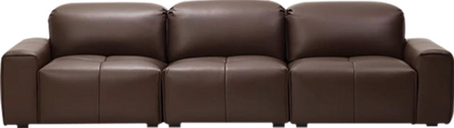 Modular Block Brown Leather Sofa for Modern Interior MJ-S23