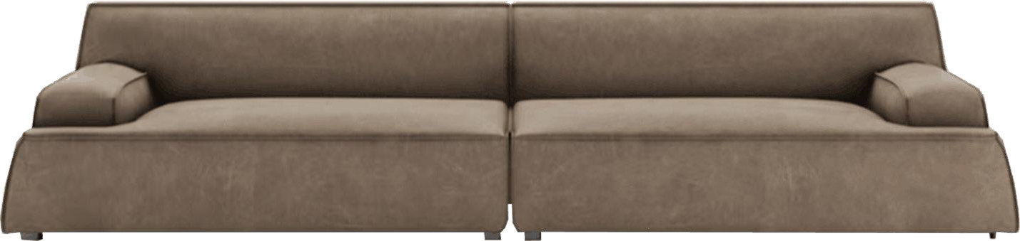 Segmented Low-profile Brown Fabric Sofa for Light Luxury Lounge MJ-S41