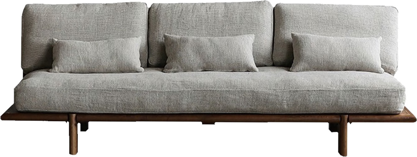 Solid Wood Frame Neutral Fabric Sofa for Villa Living Room MJ-S65