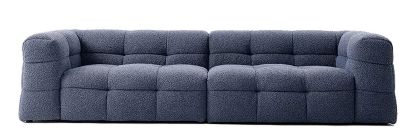 Channel Tufted Deep Blue Fabric Sofa for Modern Apartment MJ-S64