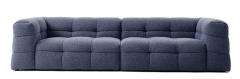 Channel Tufted Deep Blue Fabric Sofa for Modern Apartment MJ-S64