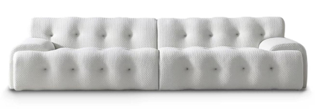 Full Grid Tufted Light Fabric Sofa for Wabi-sabi Home Space MJ-S50