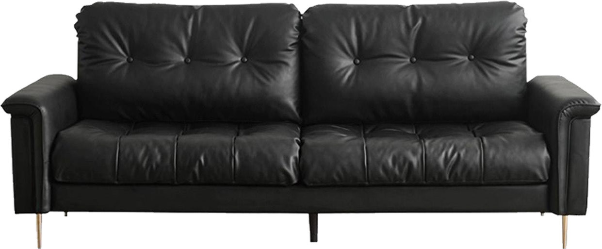 Classic Cushioned Black Leather Sofa for High-end Interior MJ-S27
