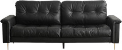 Classic Cushioned Black Leather Sofa for High-end Interior MJ-S27