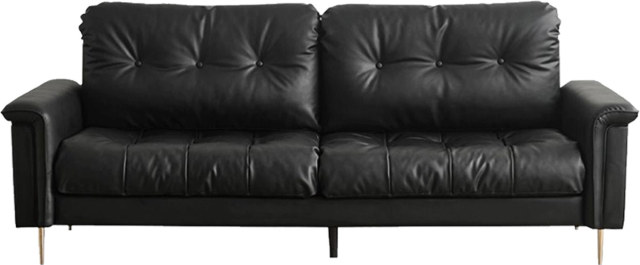 Classic Cushioned Black Leather Sofa for High-end Interior MJ-S27