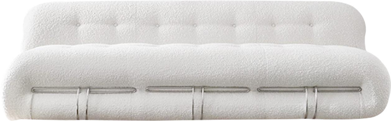 Grid Tufted White Fabric Sofa for Villa Living Room MJ-S42