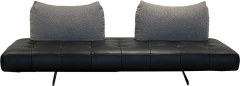 Minimalist Slim Black Leather Sofa for Light Luxury Lounge MJ-S76