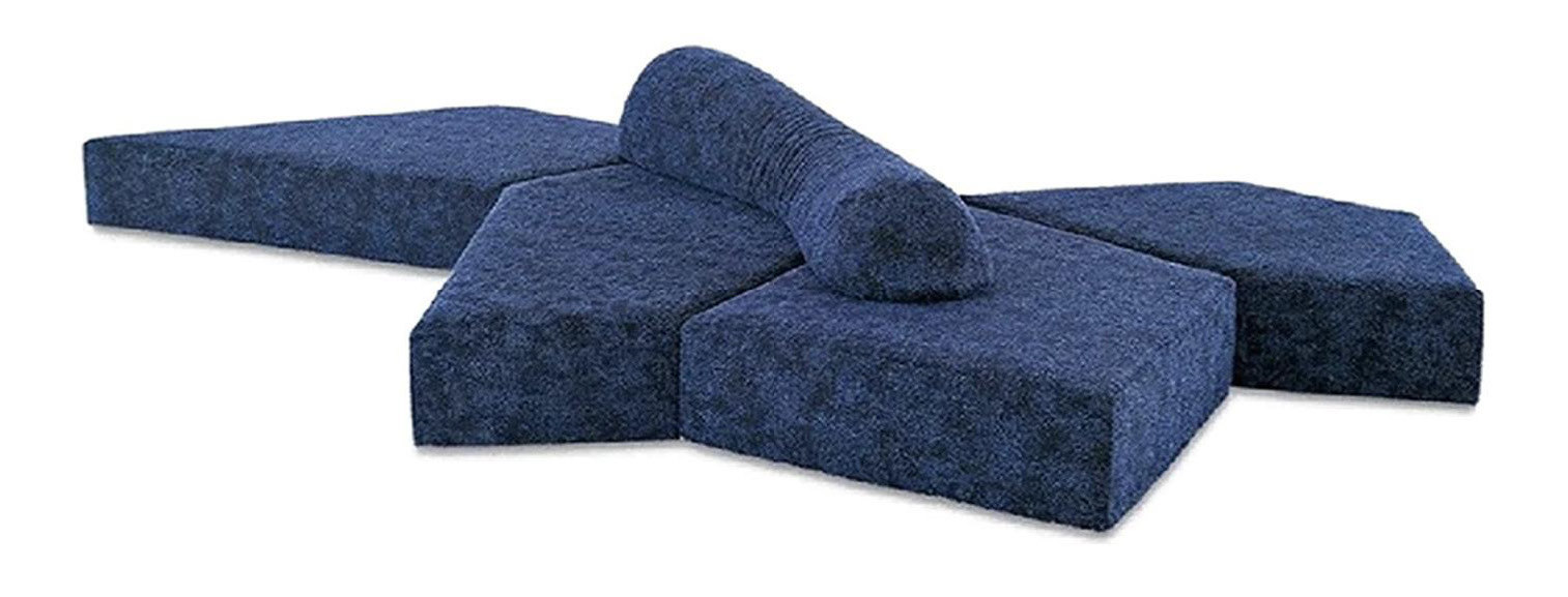 Irregular Modular Blue Fabric Sofa for Designer Villa Project MJ-S25
