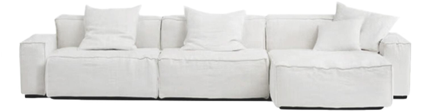 White Modular Sectional Fabric Sofa for High-end Apartment MJ-S58