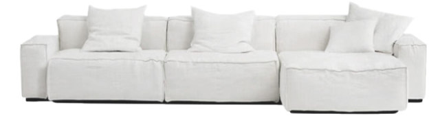 White Modular Sectional Fabric Sofa for High-end Apartment MJ-S58