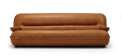 Layered Retro Tan Leather Sofa for Luxury Residence MJ-S39