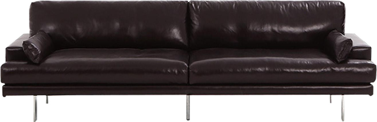 Minimal Dark Genuine Leather Sofa for Designer Living Space MJ-S29