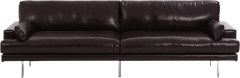Minimal Dark Genuine Leather Sofa for Designer Living Space MJ-S29