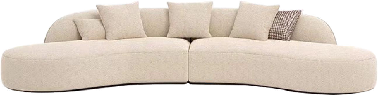 Soft Cream Curved Sectional Sofa for Custom Interior Project MJ-S68