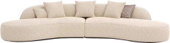 Soft Cream Curved Sectional Sofa for Custom Interior Project MJ-S68