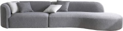 Irregular Curved Grey Fabric Sofa for Villa Lounge Space MJ-S69