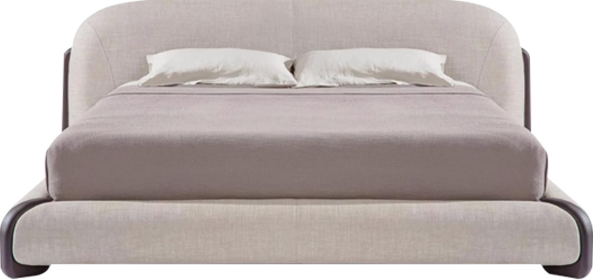 Wrapped Curved Upholstered Bed for Villa Master Bedroom MJ-C04
