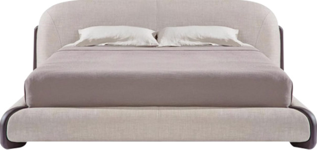 Wrapped Curved Upholstered Bed for Villa Master Bedroom MJ-C04