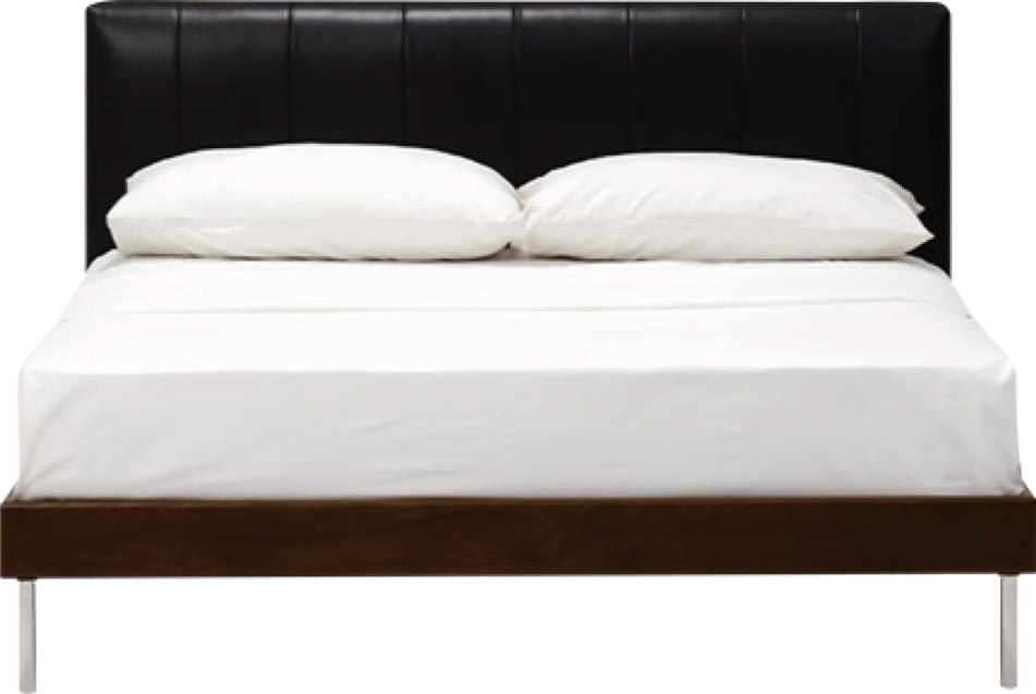 Minimal Straight Panel Leather Bed for Light Luxury Residential Room MJ-C10