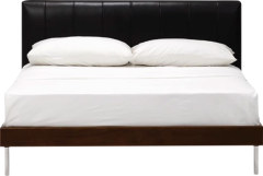 Minimal Straight Panel Leather Bed for Light Luxury Residential Room MJ-C10