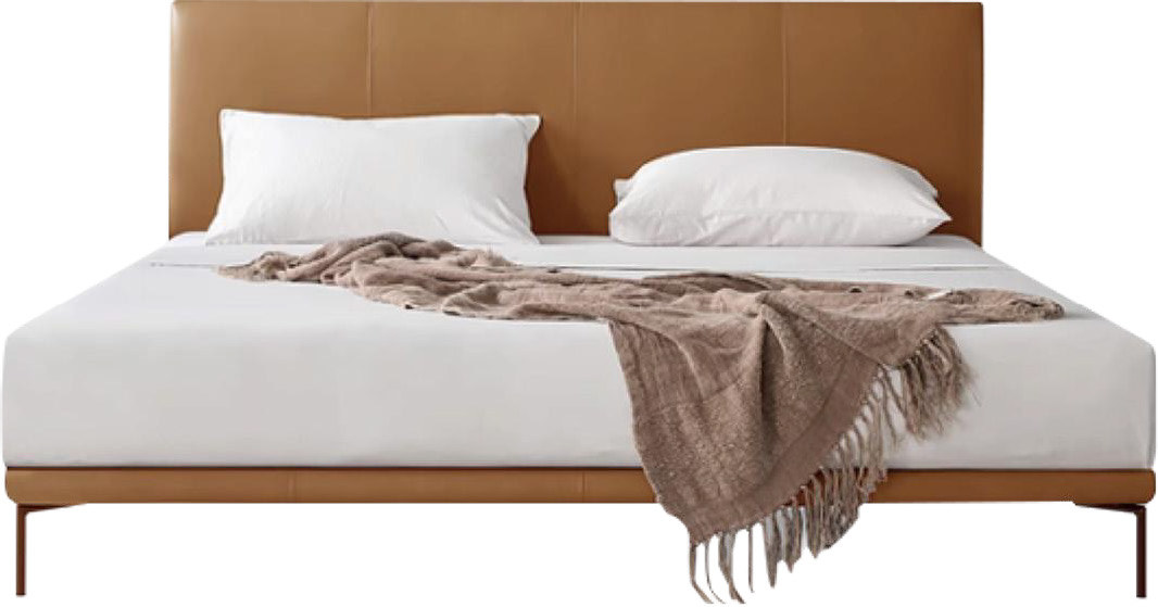 Natural Solid Wood Simple Bed Frame for Villa Master Bedroom MJ-C18